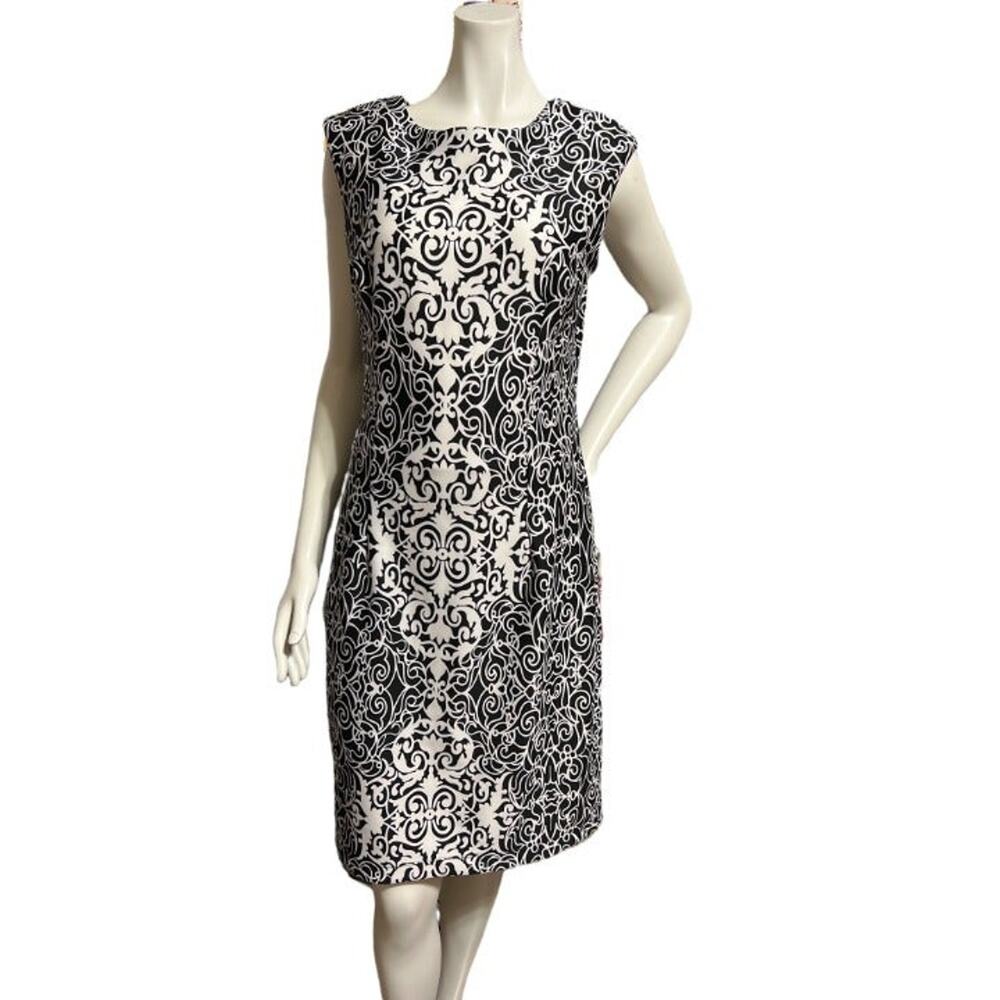 Madison Leigh Black/White Sleeveless Floral Dress Size 12